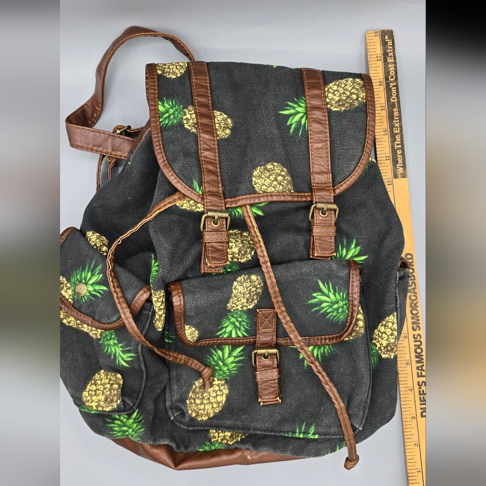 Pineapple Print, Drawstring Backpack, Claires - image 8